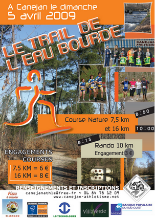 Flyer Trail de l'Eau Bourde à Canéjan